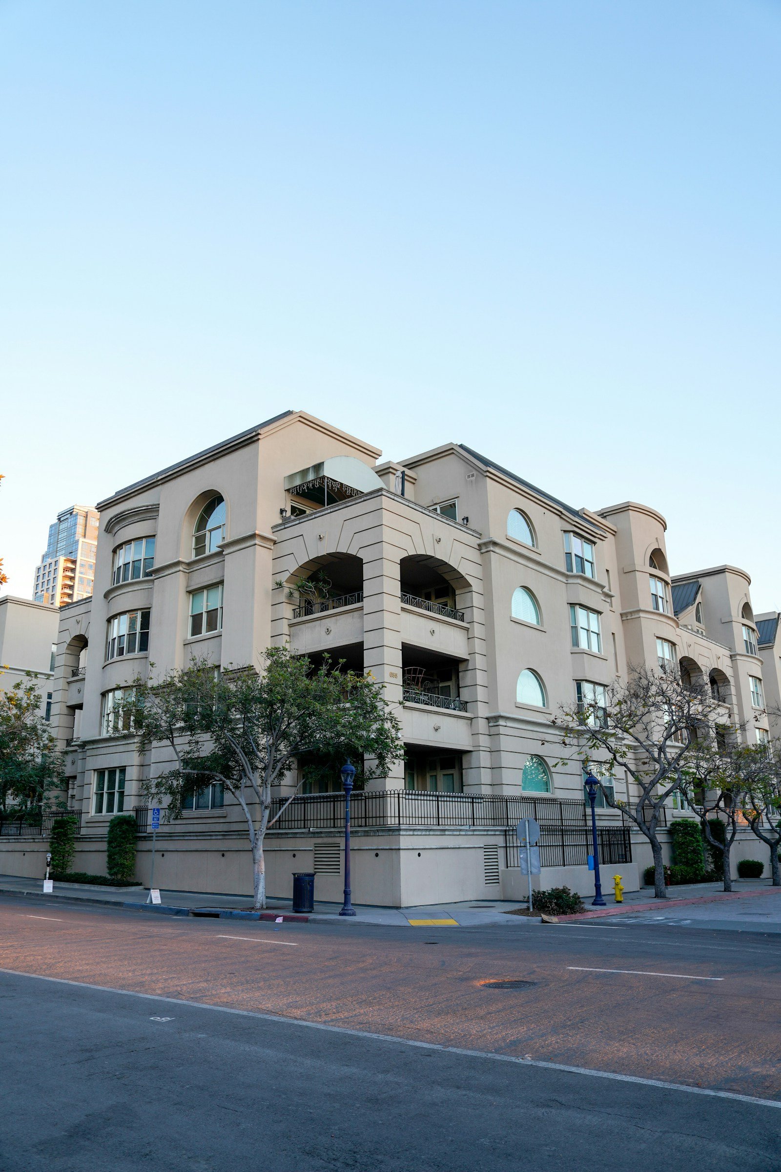 Apartment building, the kind of income property investors evaluate using cap rate